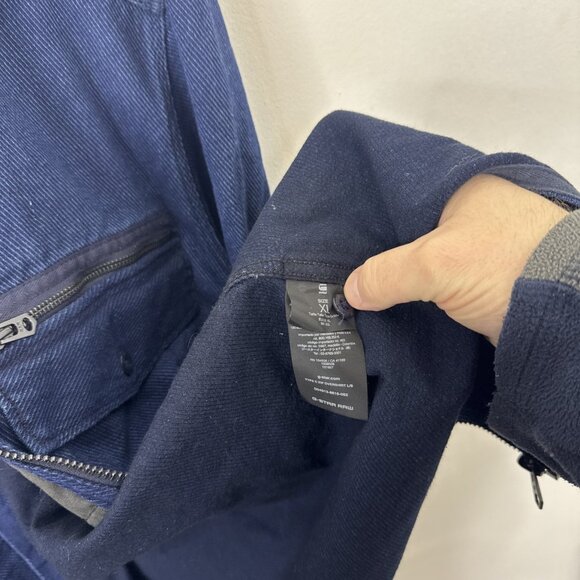 G Star Raw Men XL Type C Overshirt Blue Utility L/S Zip Shacket - Picture 8 of 9